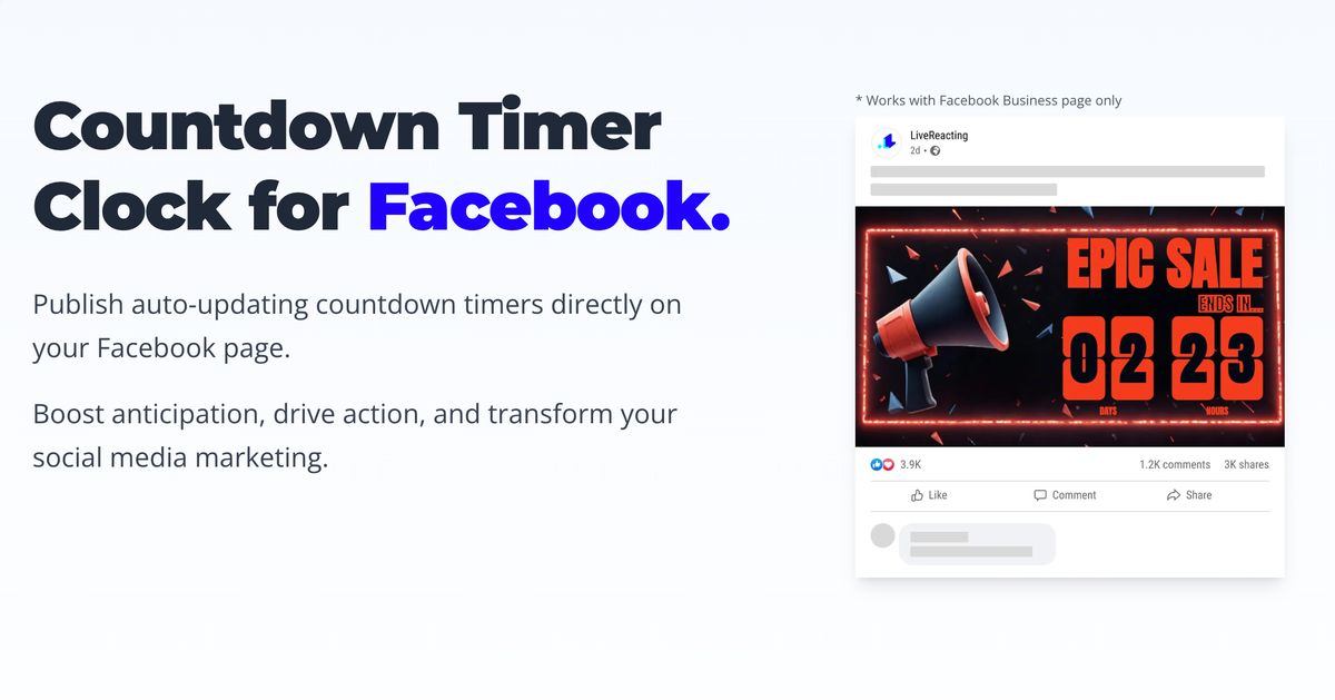 Facebook countdown timer app