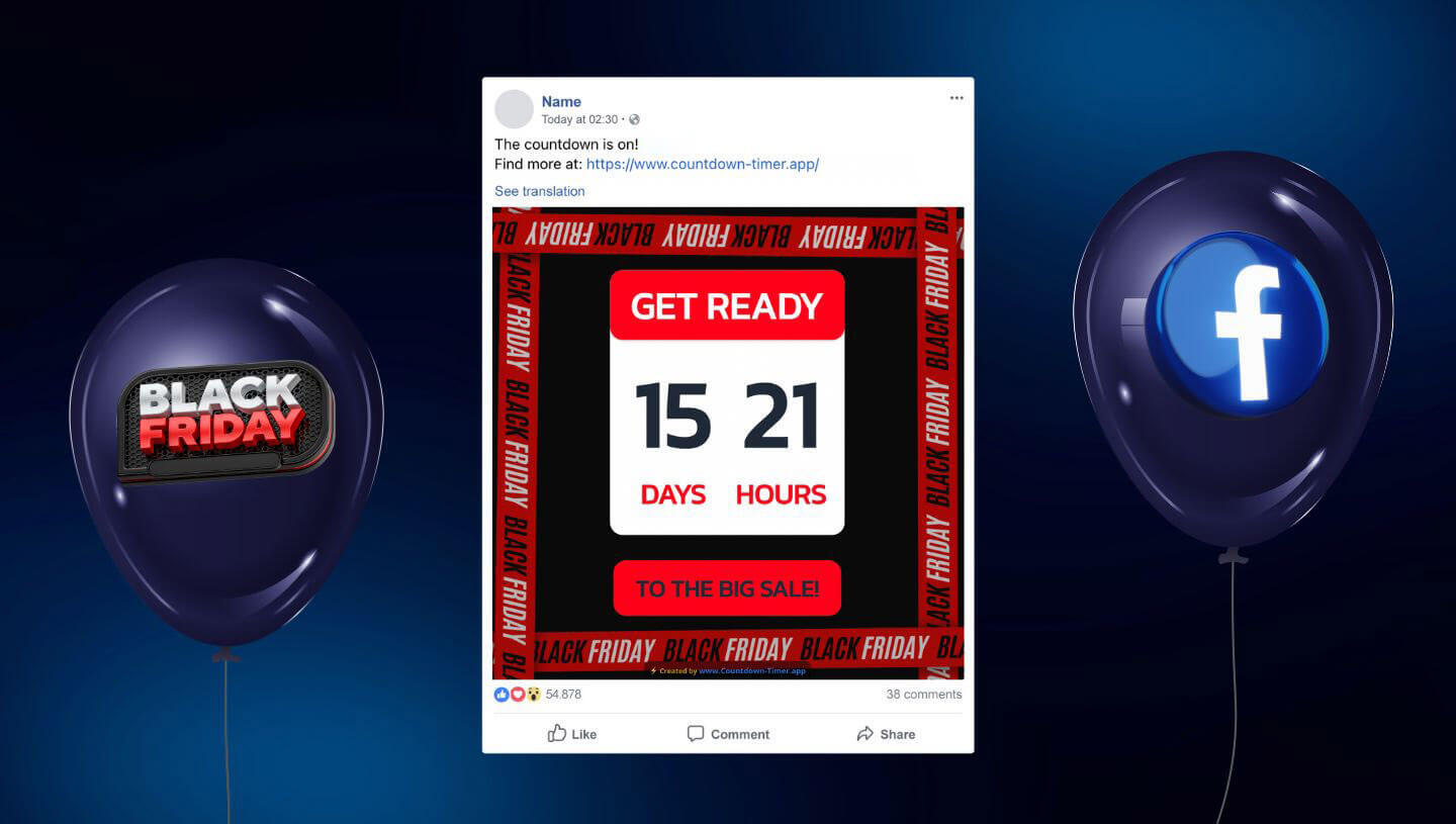Cover Image for 3 Easy Steps to put a Black Friday Countdown on Facebook